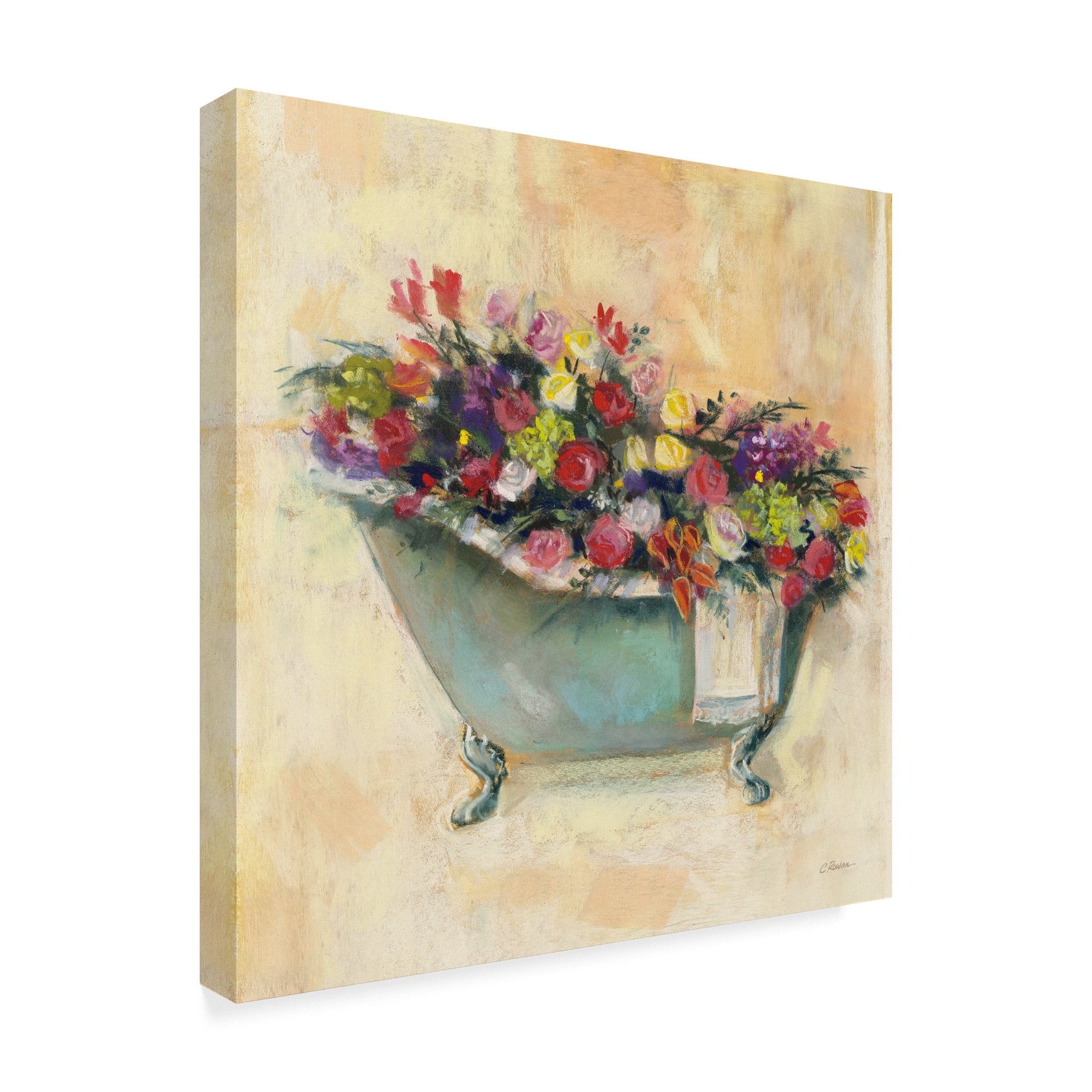 Carol Rowan Floral Bathtub Bouquet Canvas Art, 14x14