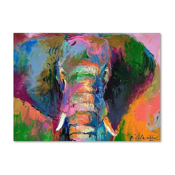 Trademark Fine Art Richard Wallich Elephant 2 Canvas Wall Art - 14x19