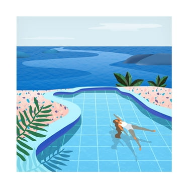 Petra Lizde 'Girl in Pool' Canvas Art