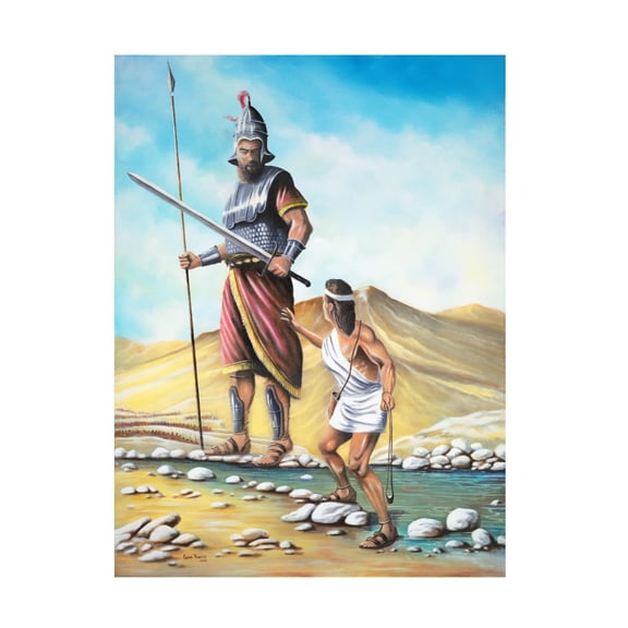 Trademark Fine Art Geno Peoples David Goliath Canvas Wall Art - 18x24