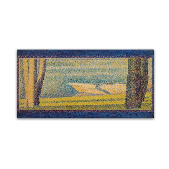 Georges Seurat 'Moored Boats And Trees' Canvas Art