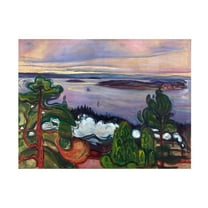 Trademark Fine Art Edvard Munch Train Smoke Canvas Wall Art - 14x19
