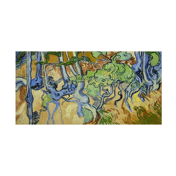 Trademark Fine Art Van Gogh Tree Roots Canvas Wall Art - 24x47