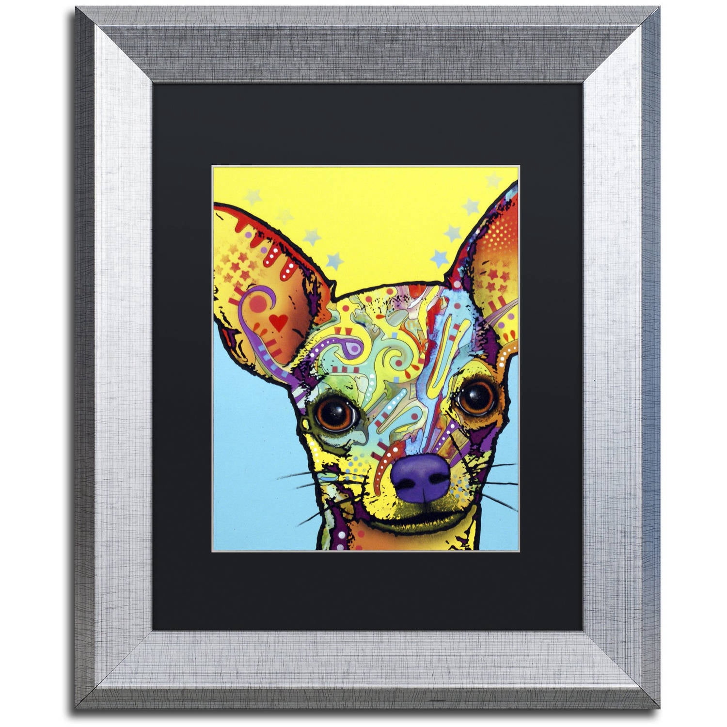 Dean Russo 'Chihuahua' Black Matted Framed Art