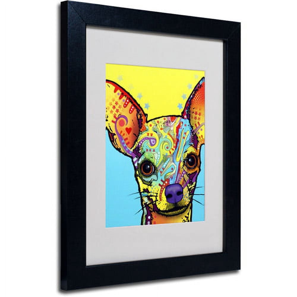 Matted art under acrylic in a black frame