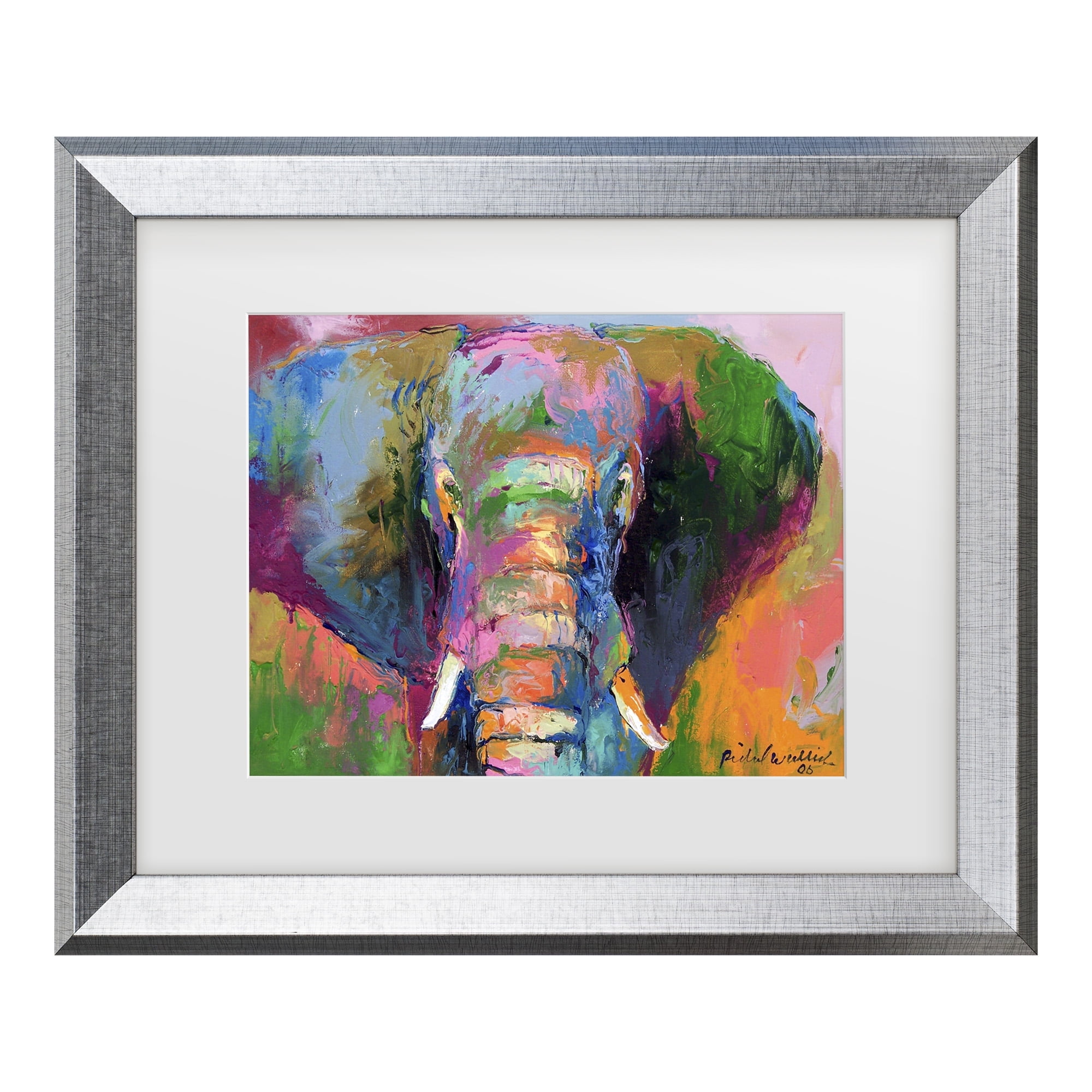 Richard Wallich 'Elephant 2' Matted Framed Art