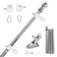 thumbnail image 1 of Pure Garden 6ft Stainless-Steel Flag Pole Kit with Rotating Rings, Silver, 1 of 10