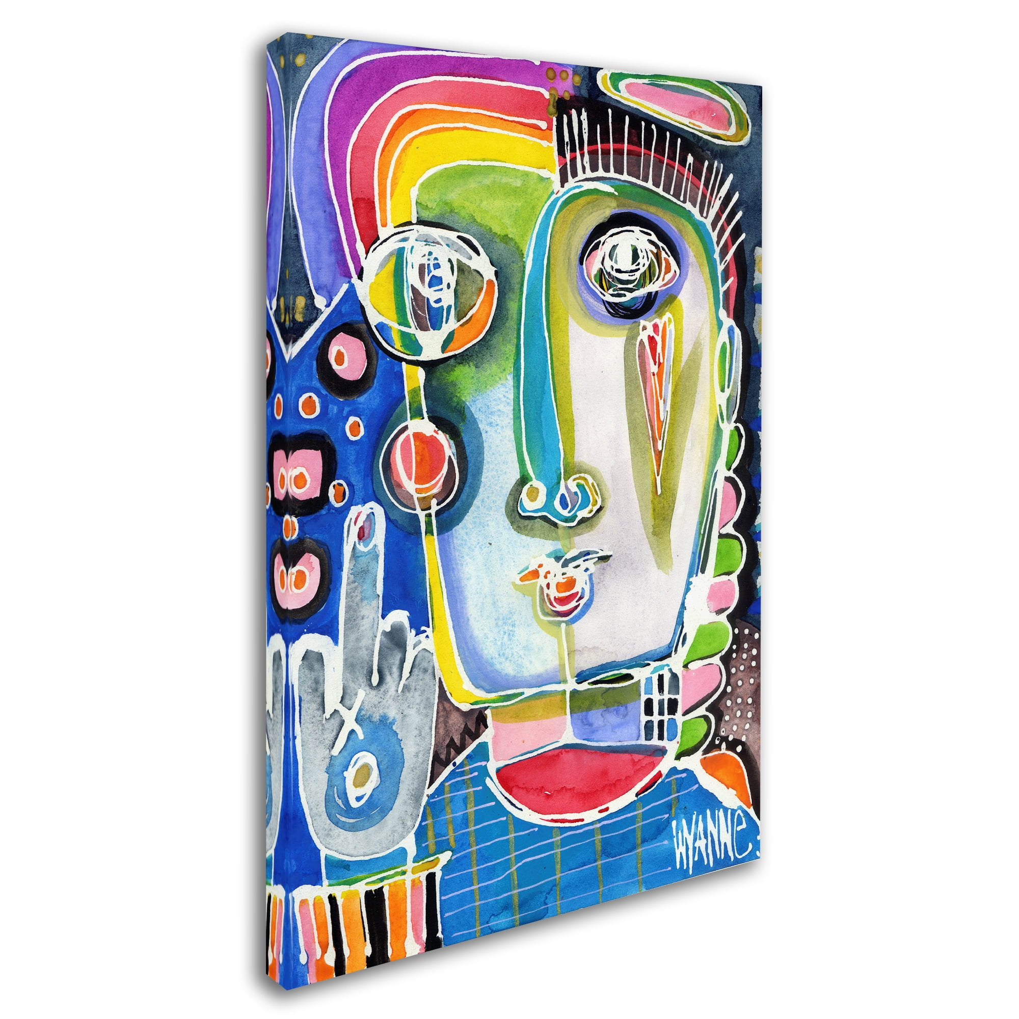 Wyanne Abstract Colorful Canvas Art Print 22x32