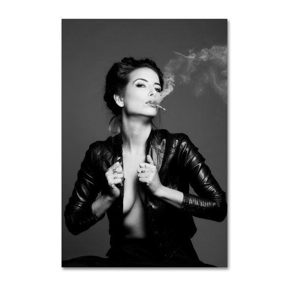 Tal Flint 'Smoking' Canvas Art