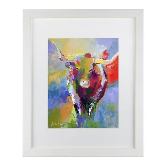 Richard Wallich 'Longhorn' Matted Framed Art