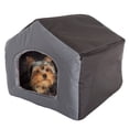 thumbnail image 1 of PETMAKER Indoor Cat House with Removable Cushion for Small Cats or Dogs up to 35lbs (Gray), 1 of 7
