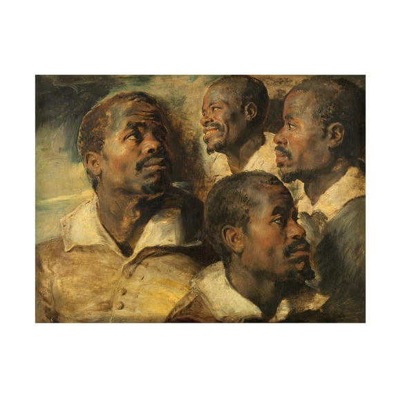 Peter Paul Rubens 'Four Studies Of A Head Of A Moor' Canvas Art