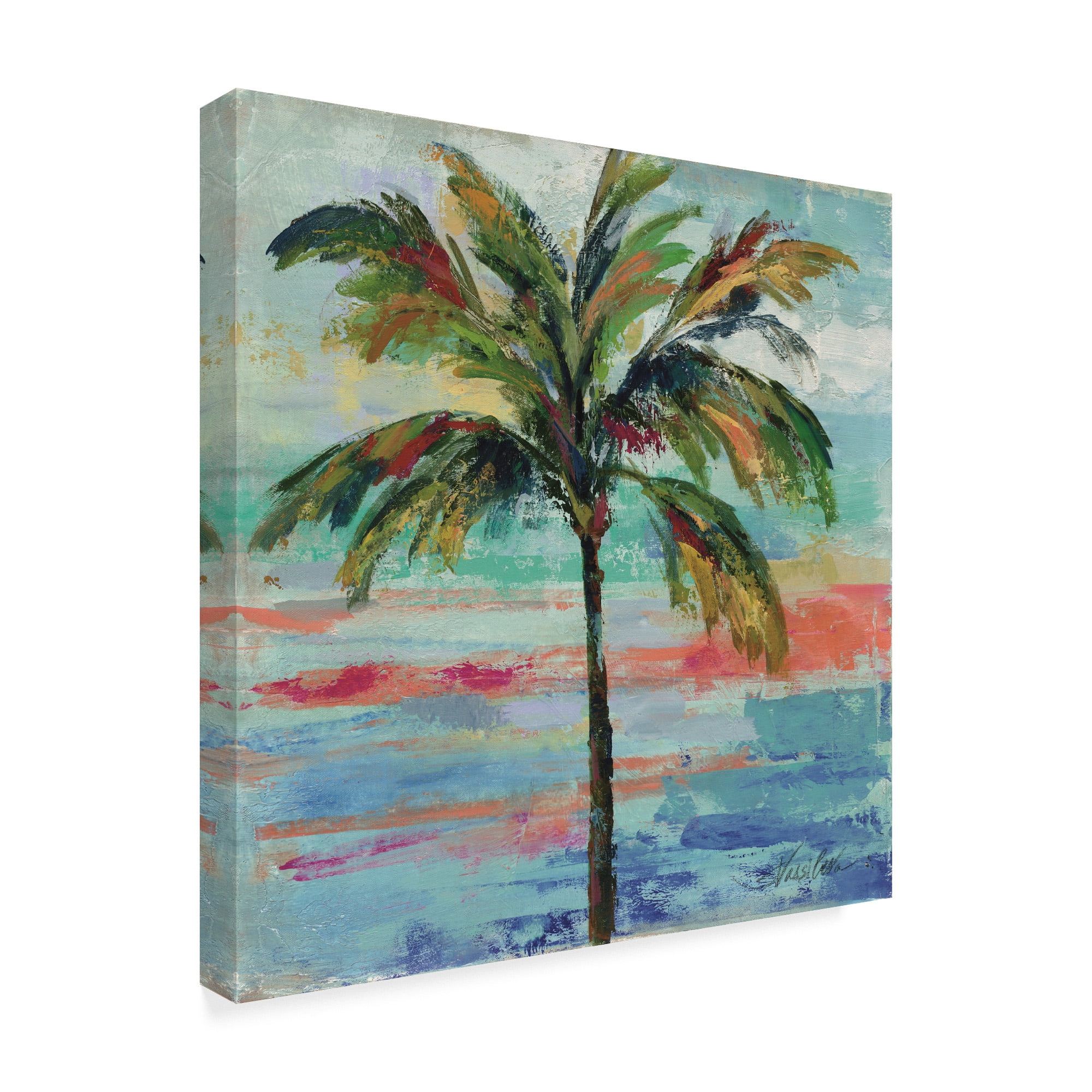Silvia Vassileva California Palm II Framed Canvas Art 24'' x 24''