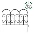 thumbnail image 1 of Pure Garden Set of 5 Decorative Interlocking Metal Garden Fencing (Black), 1 of 7