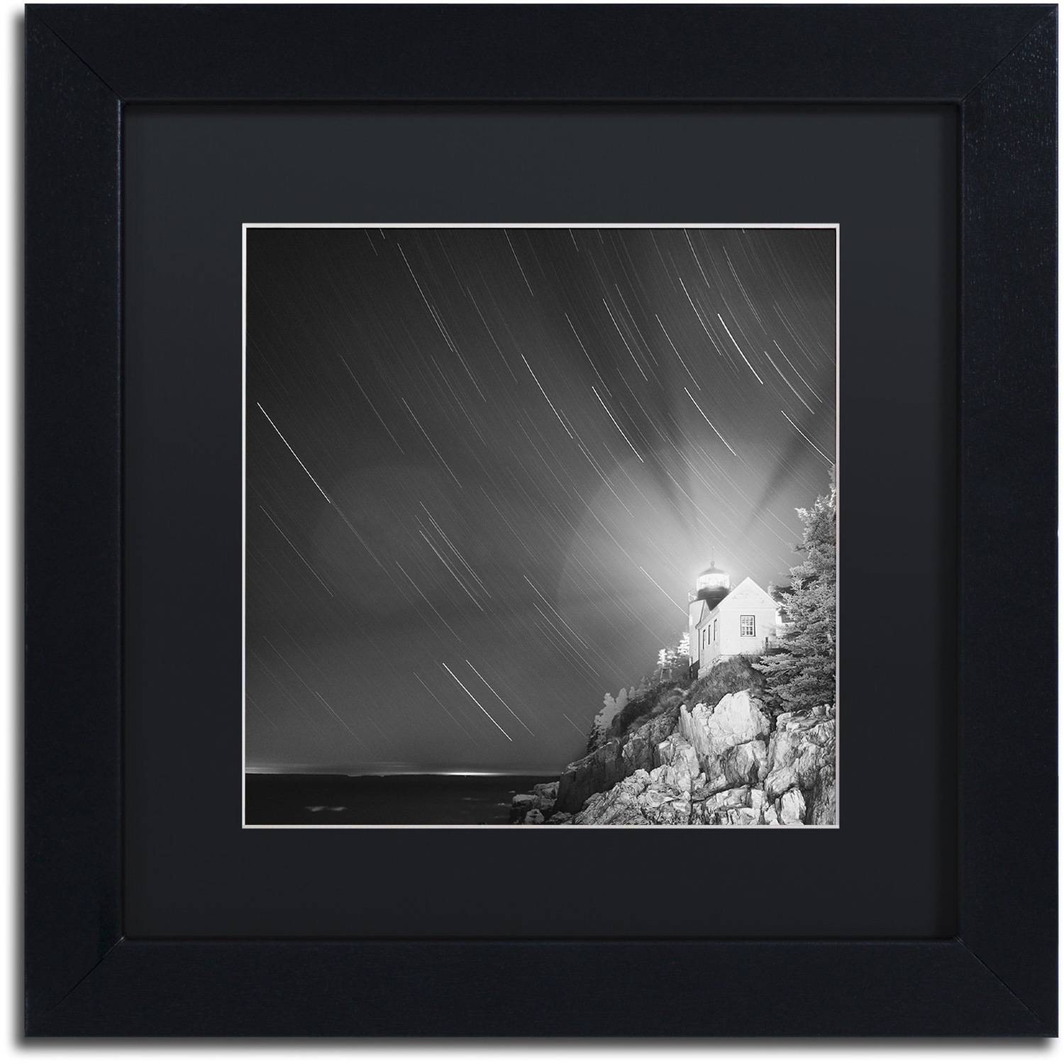 Moises Levy 'Bass Harbor Sky' Black Matted Framed Art