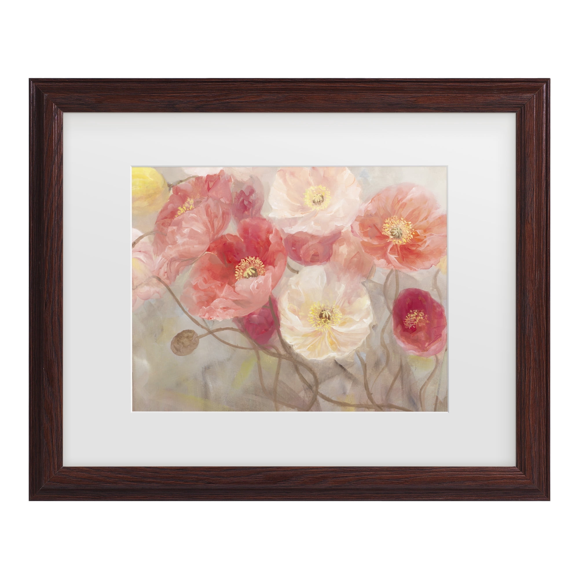 Li Bo 'Wild Poppies I' Matted Framed Art