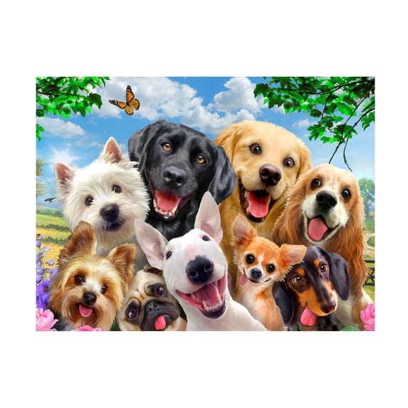 Trademark Fine Art Howard Robinson Happy Dogs Canvas Wall Art - 24x32