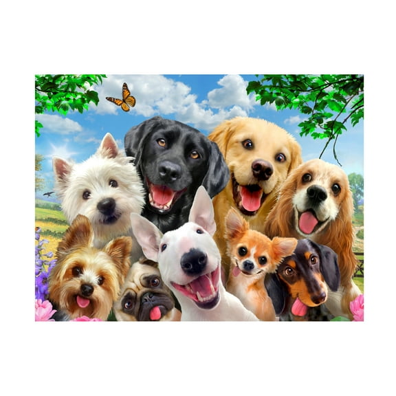 Trademark Fine Art Howard Robinson Happy Dogs Canvas Wall Art - 14x19
