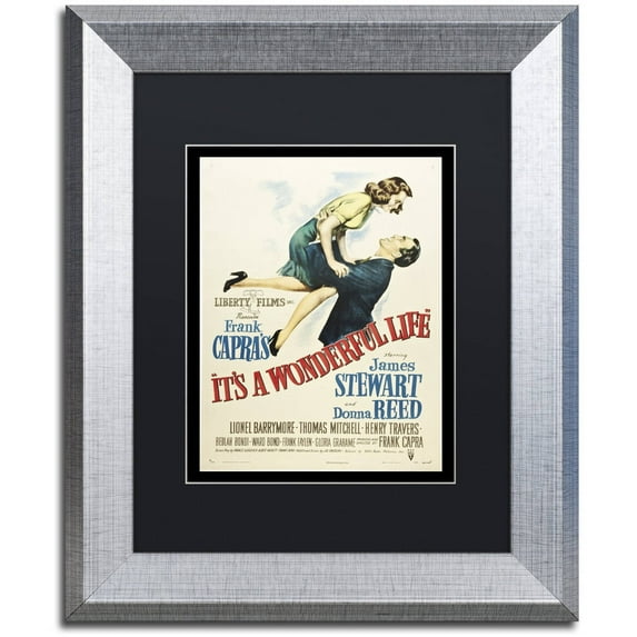 Vintage Apple Collection 'It's a Wonderful Life' Black Matted Framed Art