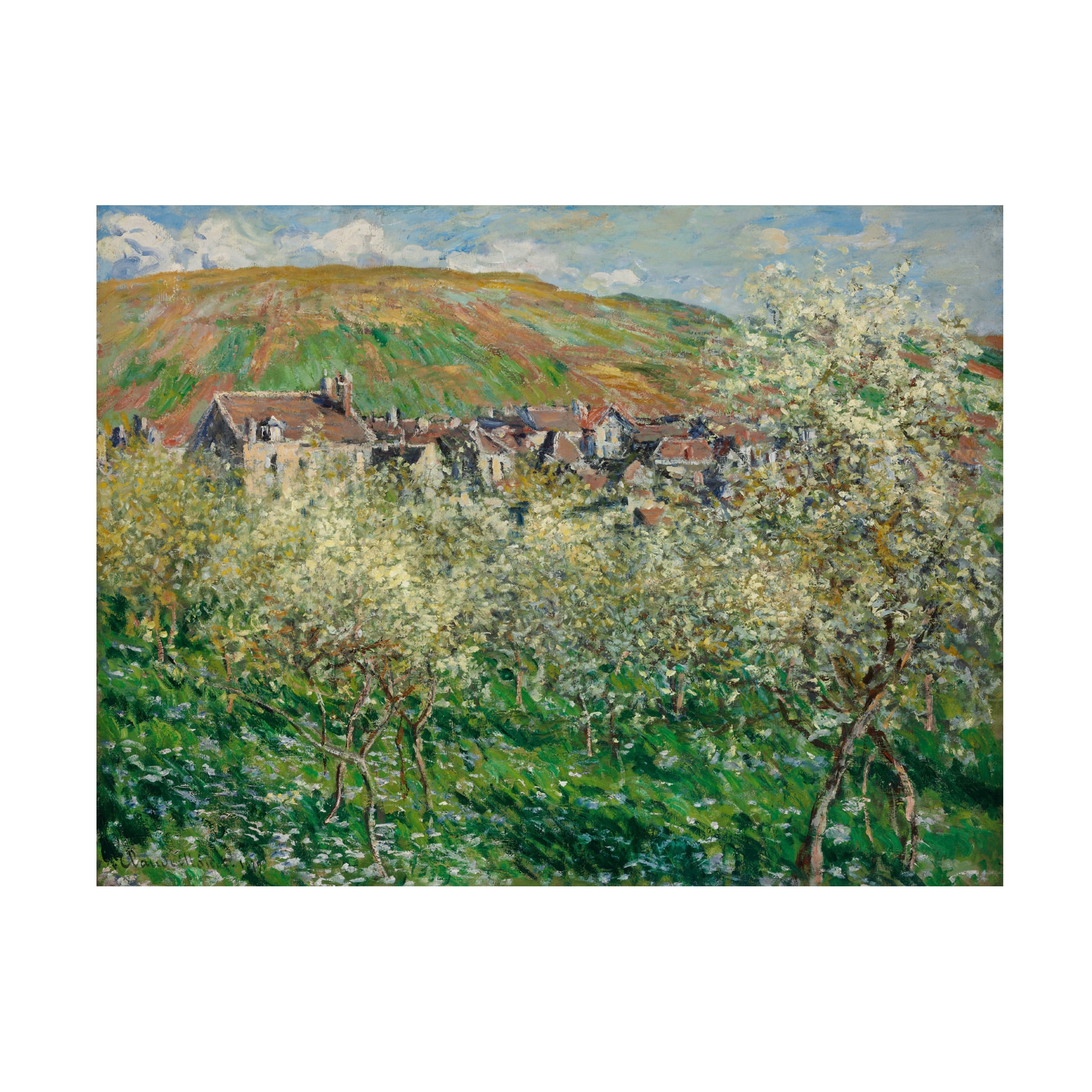 Monet 'Flowering Plum Trees' Canvas Art