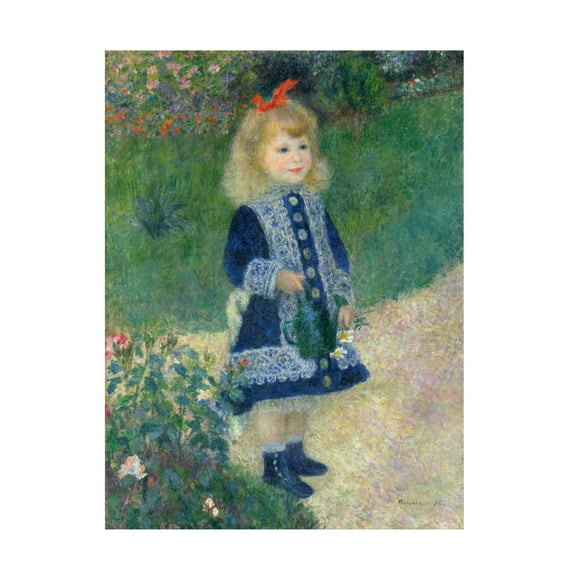 Pierre Renoir 'A Girl With a Watering Can' Canvas Art