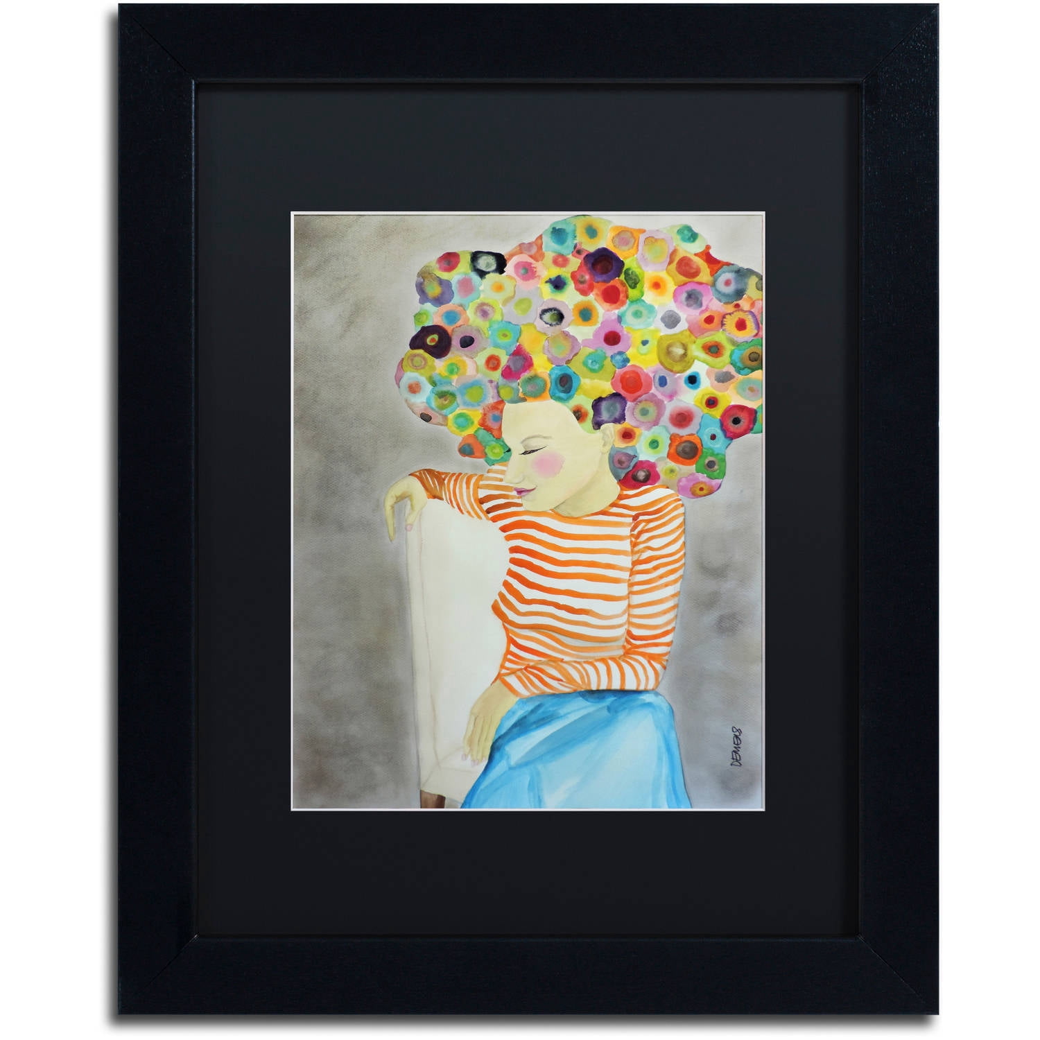 Sylvie Demers 'Marion' Black Matted Framed Art