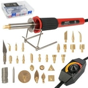 Stalwart 29-Piece Wood Burning Kit with Tips, Stamps, and 25W Wood Burner