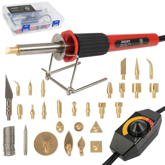 Stalwart 29-Piece Wood Burning Kit with Tips, Stamps, and 25W Wood Burner
