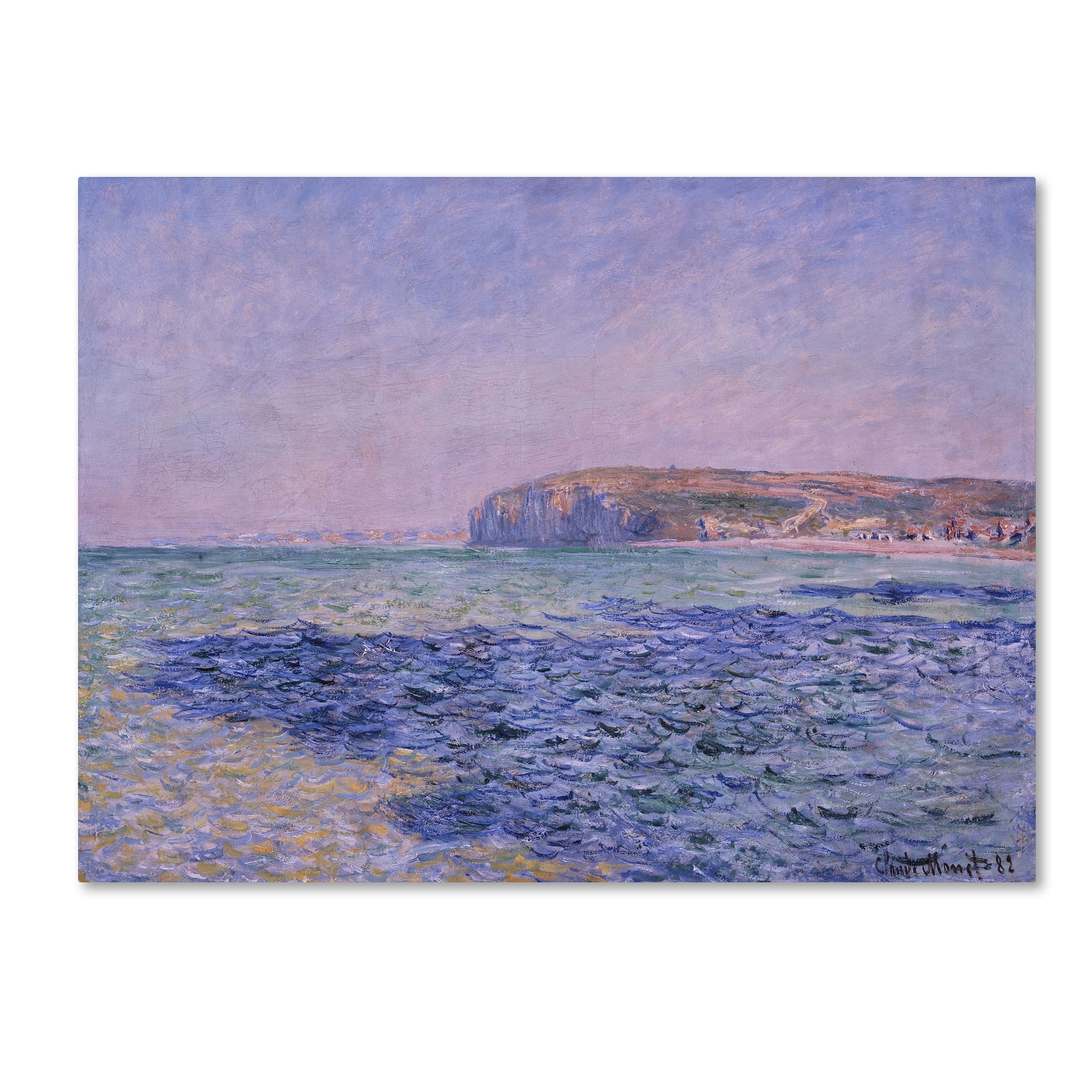 Monet Shadows on the Sea Cliffs Canvas Art in Blue and Green