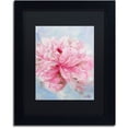 thumbnail image 1 of Li Bo 'Pink Peonie II' Black Matted Framed Art, 1 of 4