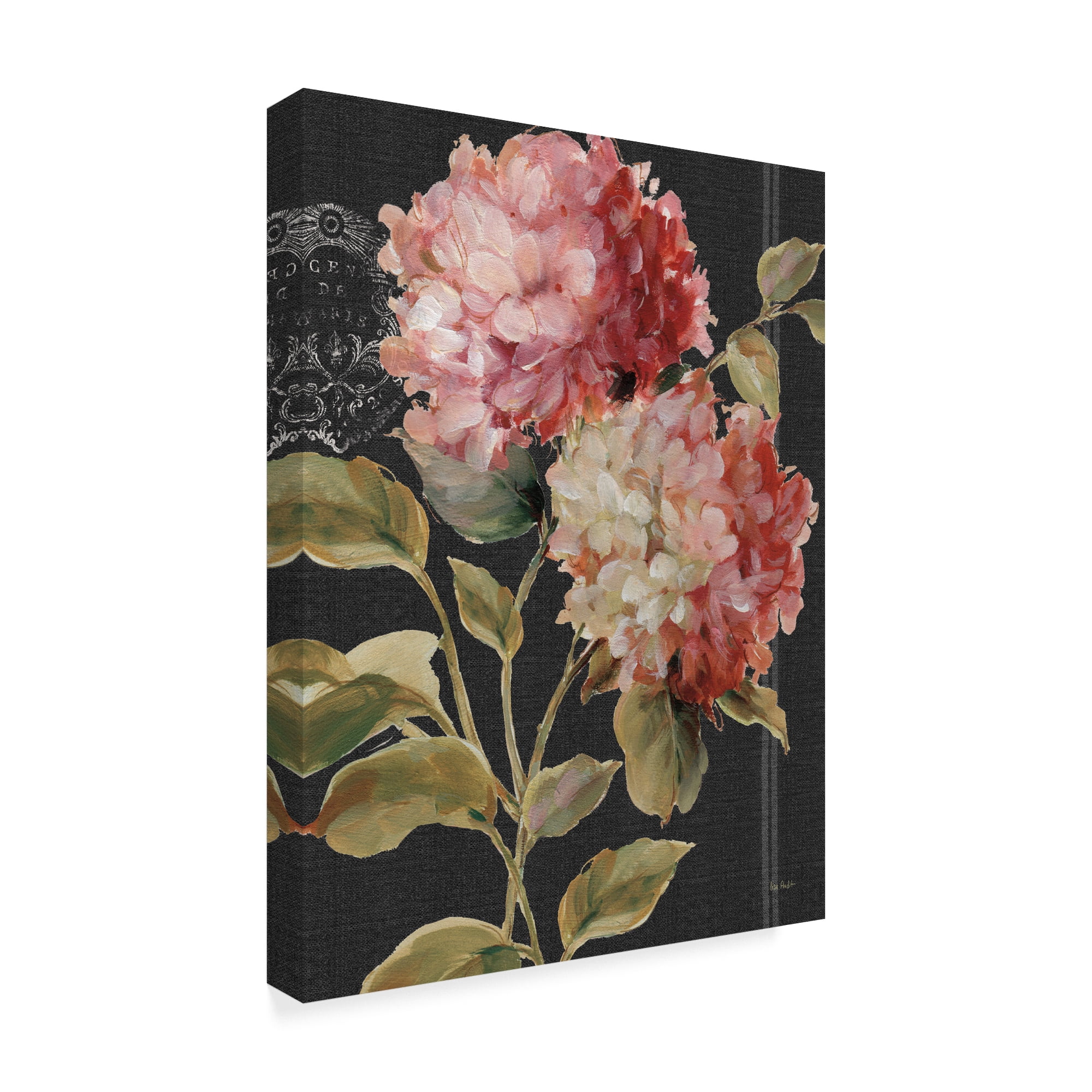 Harmonious Hydrangeas Pink and Green Canvas Wall Art