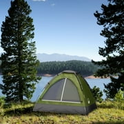 Wakeman Outdoors 2 Person Camping Tent with Rain Fly and Carry Bag Green