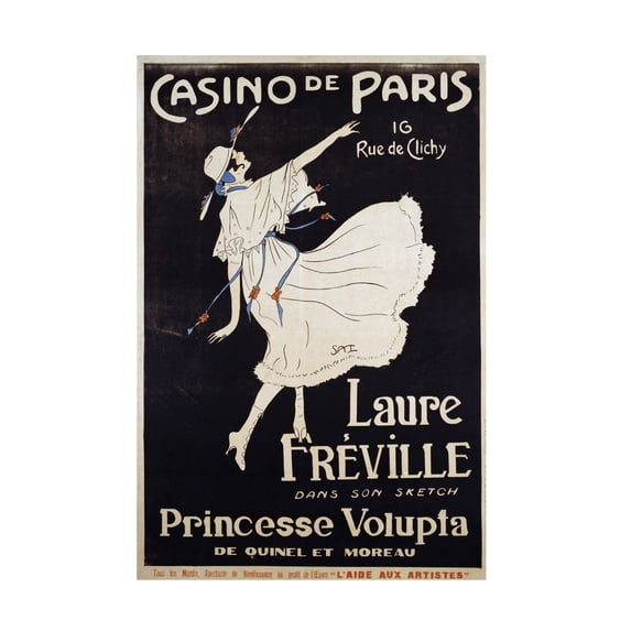 Trademark Fine Art Vintage Apple Collection Casino De Paris Voluptua Canvas Wall Art - 16x24