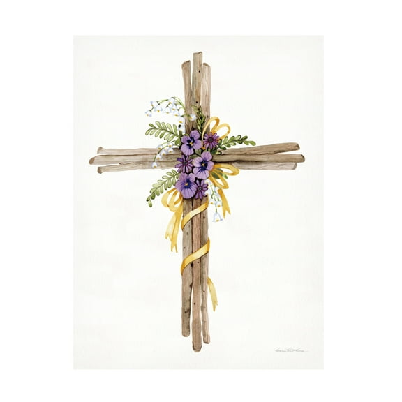 Kathleen Parr Mckenna 'Easter Blessing Cross I' Canvas Art