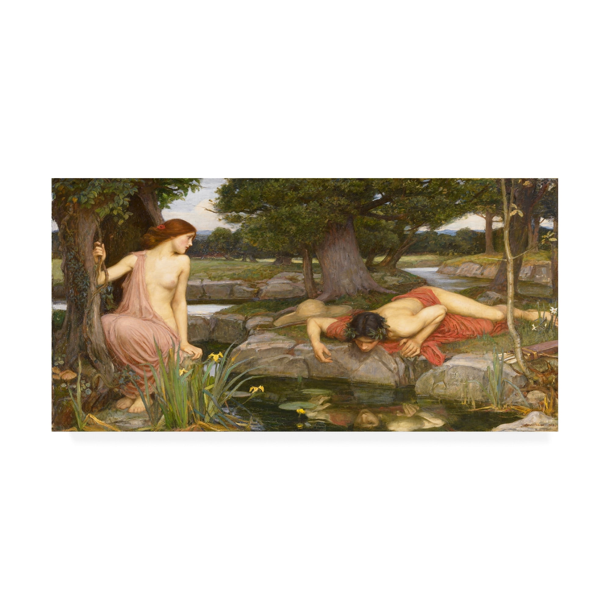 Waterhouse  'Echo and Narcissus' Canvas Art