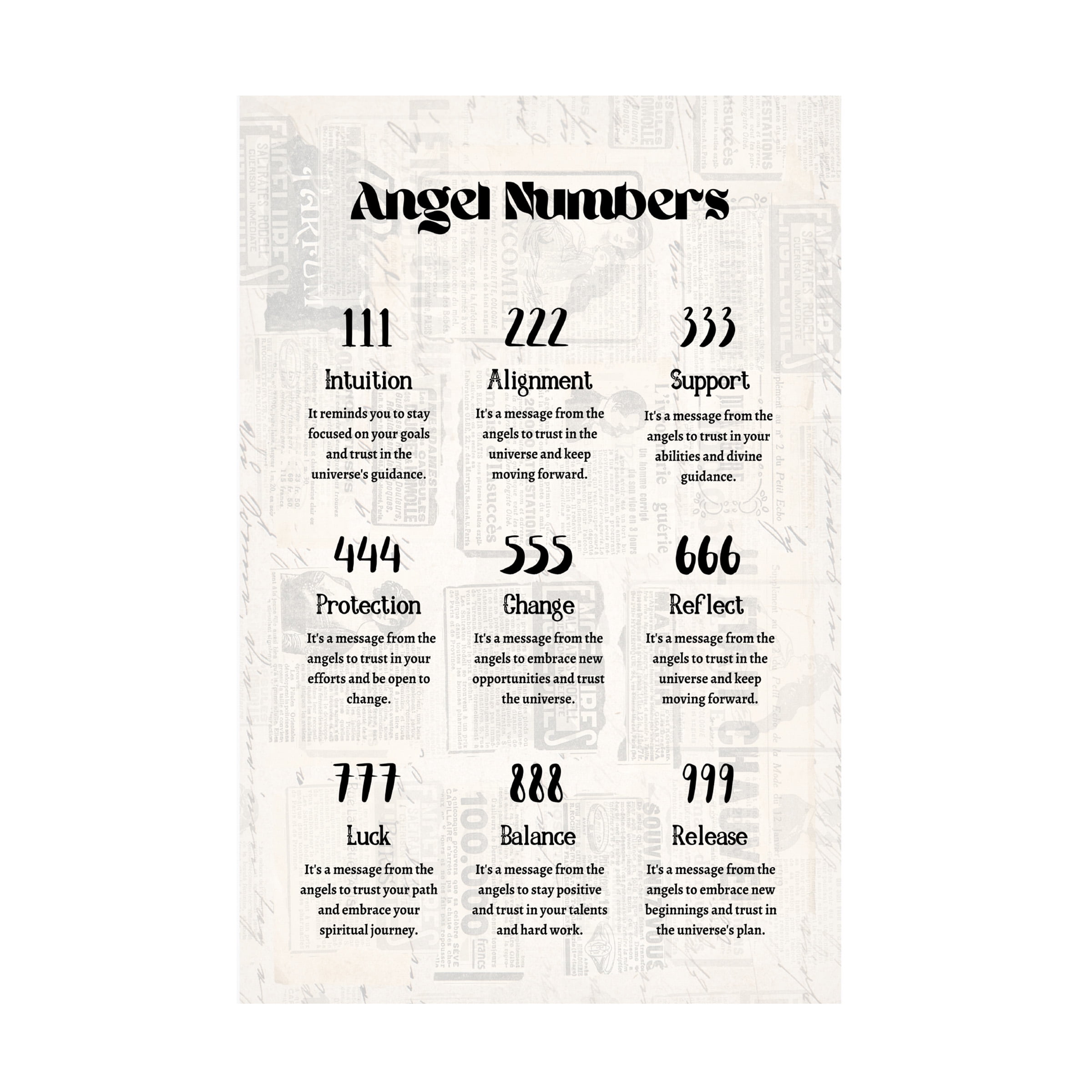 Amelie 'Angel Numbers' Canvas Art