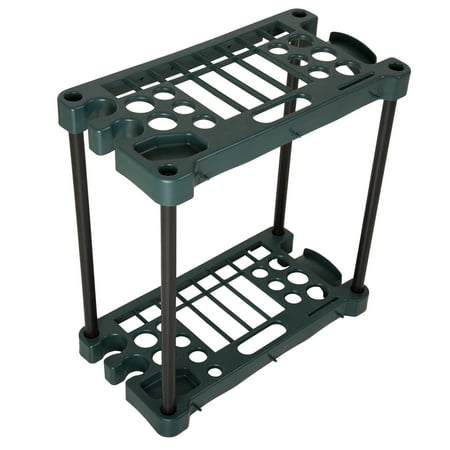 Stalwart Garden Tool Organizer - 23-Inch Rack Holds up to 30 Tools (Green)