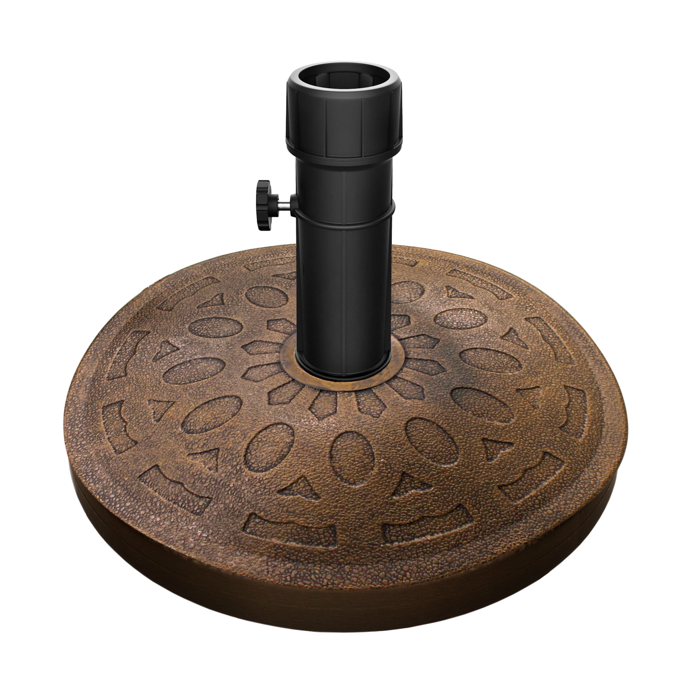 Pure Garden 34lb Resin and Cement Outdoor Patio Umbrella Base, Bronze