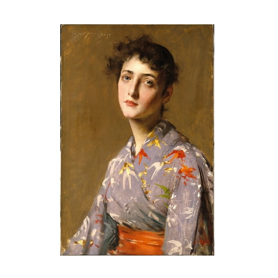 William Merritt Chase 'Girl In A Japanese Costume' Canvas Art