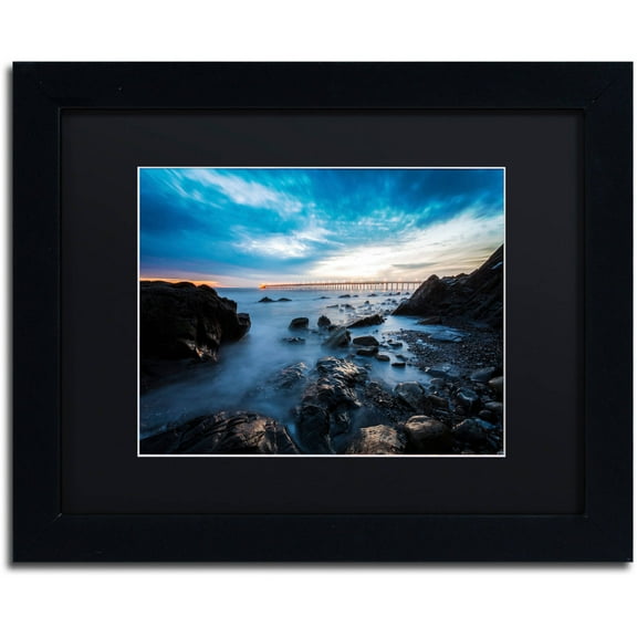 Chris Moyer 'Bacara Twilight' Black Matted Framed Art
