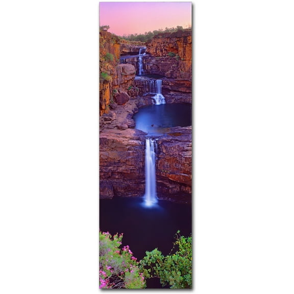 Trademark Fine Art John Xiong Red Rock Cascade Canvas Wall Art - 10x32