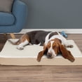 thumbnail image 1 of Dog Bed Orthopedic Sherpa Top Pet Bed with Memory Foam and Removable Cover 36x27x4 Tan, 1 of 7
