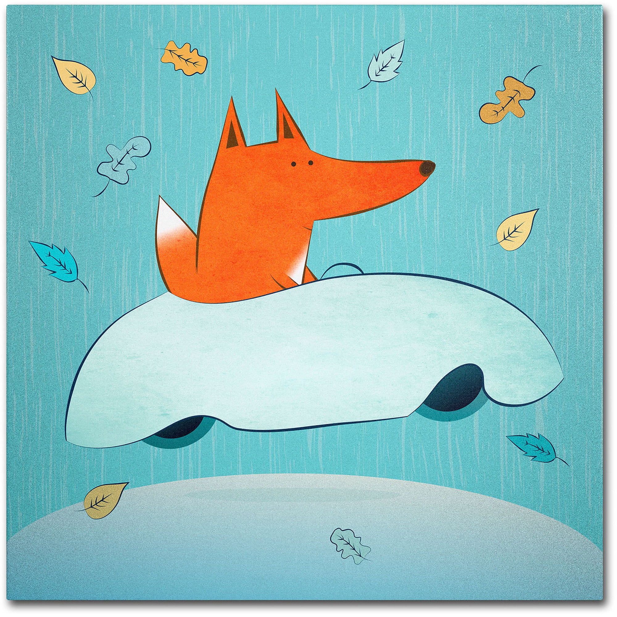 Carla Martell 'Fox in Car' Canvas Art
