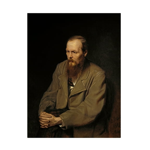 Trademark Fine Art Vasily Perov Portrait Of Fedor Dostoyevsky Canvas Wall Art - 14x19