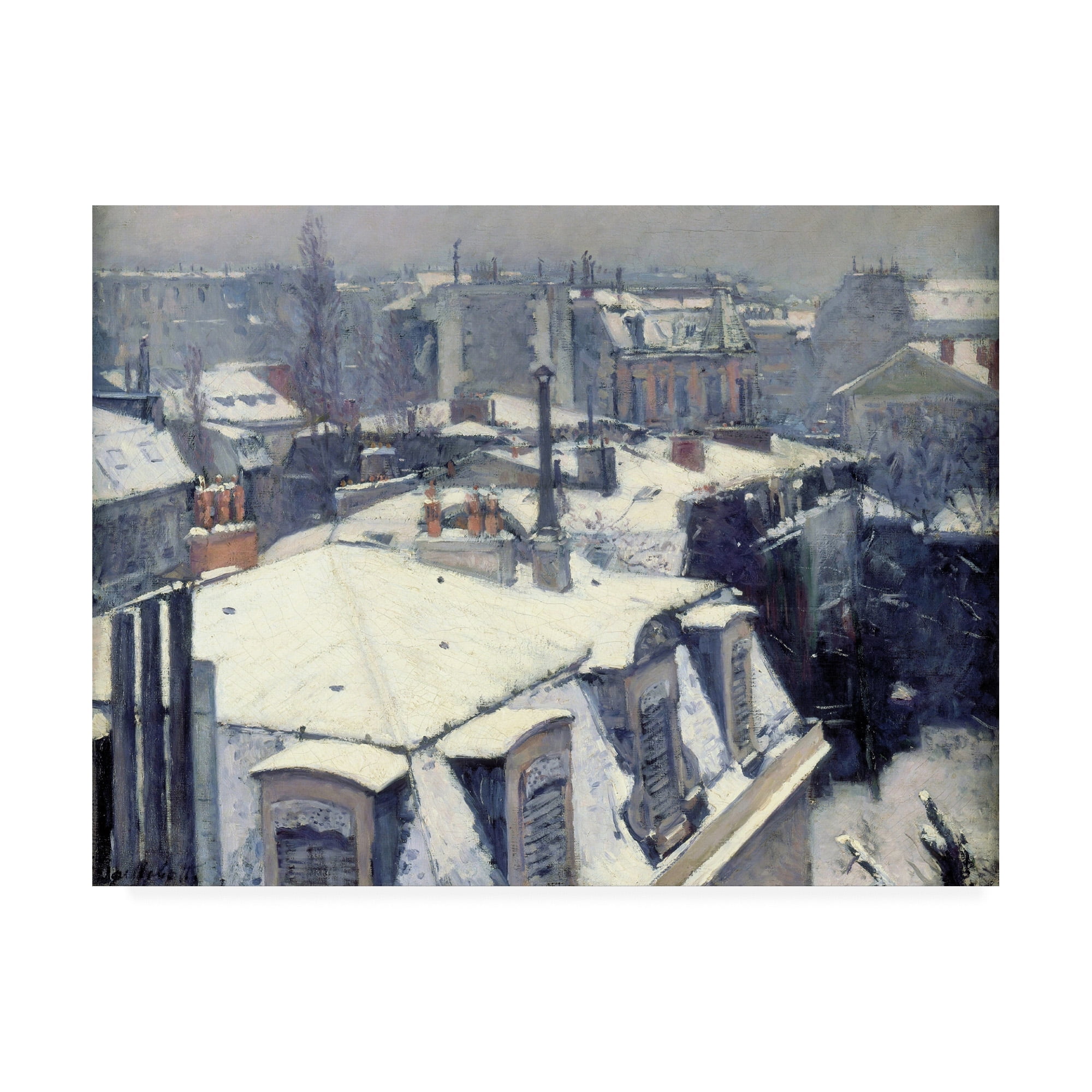 Gustave Caillebotte 'Rooftops in the Snow' Canvas Art