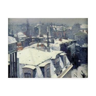 Gustave Caillebotte 'Rooftops in the Snow' Canvas Art