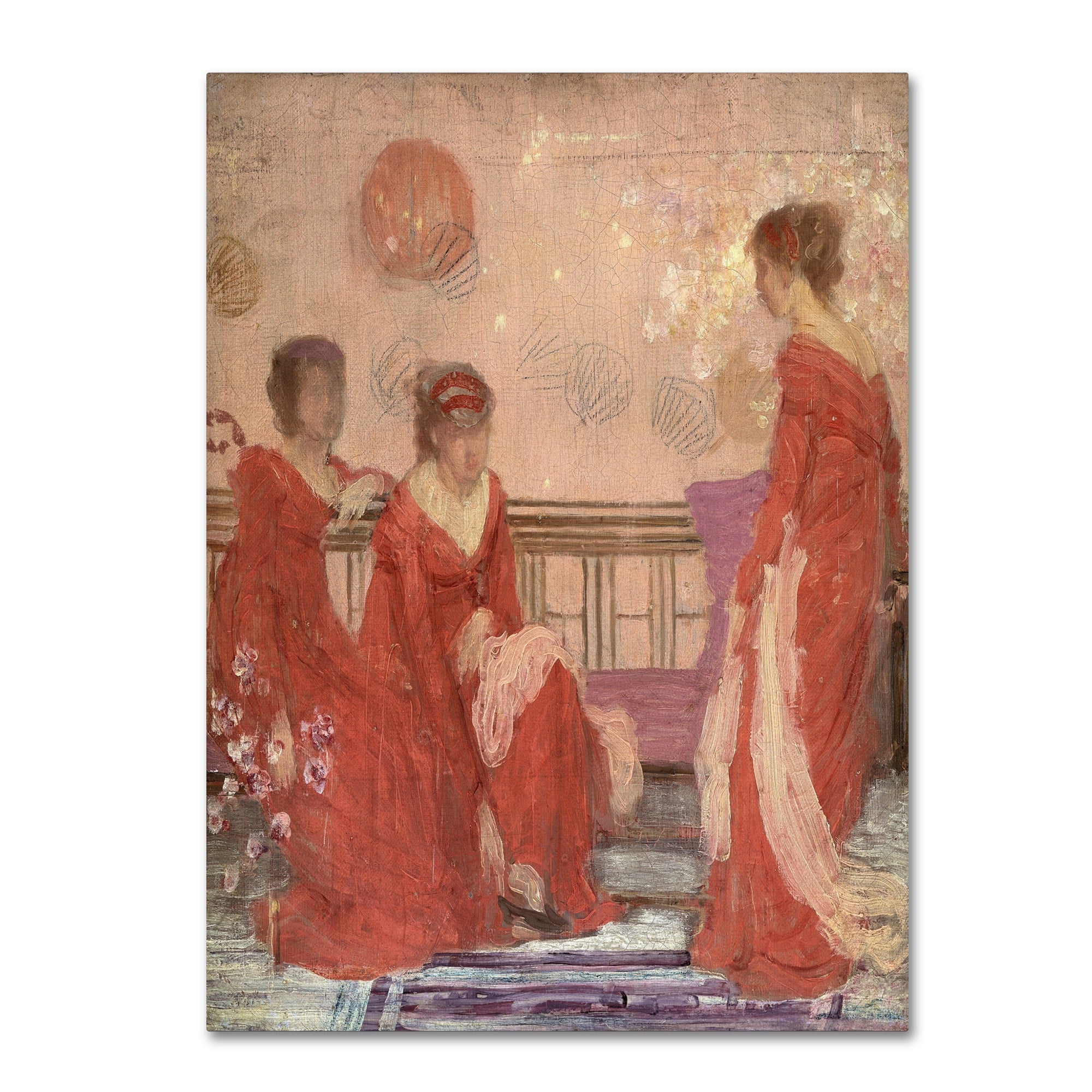 Whistler 'Harmony In Flesh Colour And Red' Canvas Art