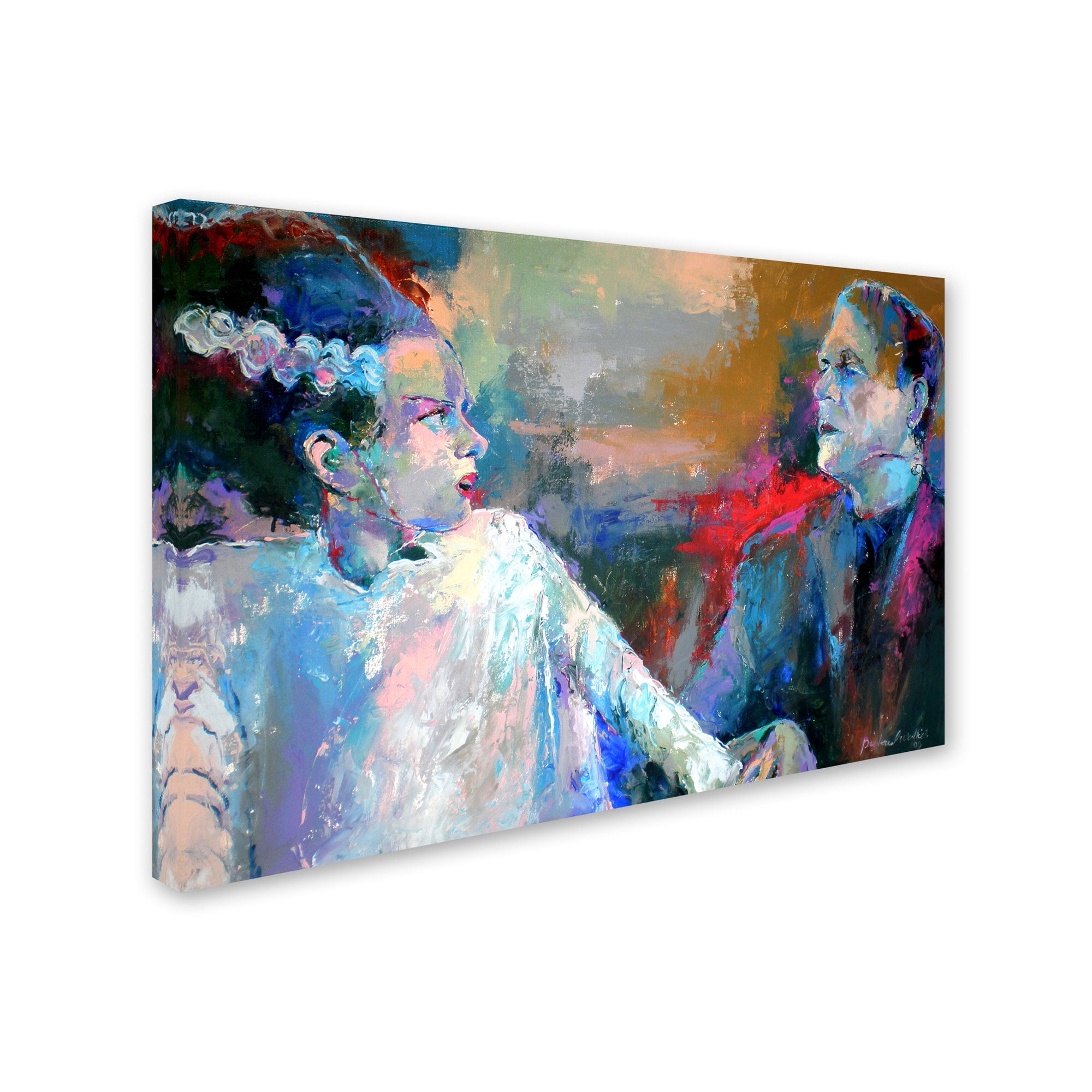Richard Wallich Colorful Frankenstein and Bride Canvas Art - 30x47