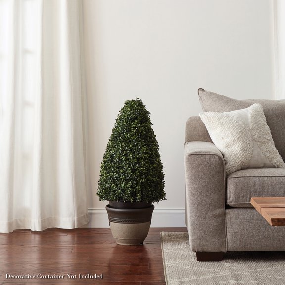 Pure Garden Artificial Boxwood Shrub – 36-Inch Indoor or Outdoor Topiary