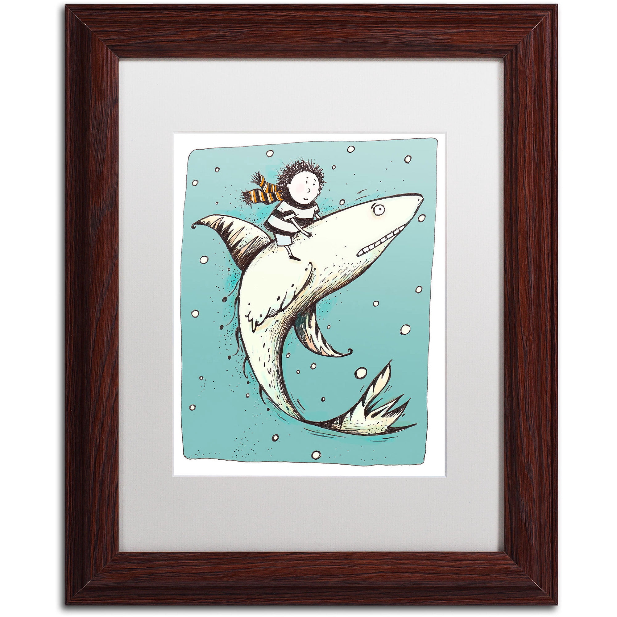 Carla Martell 'Fish Boy' Matted Framed Art